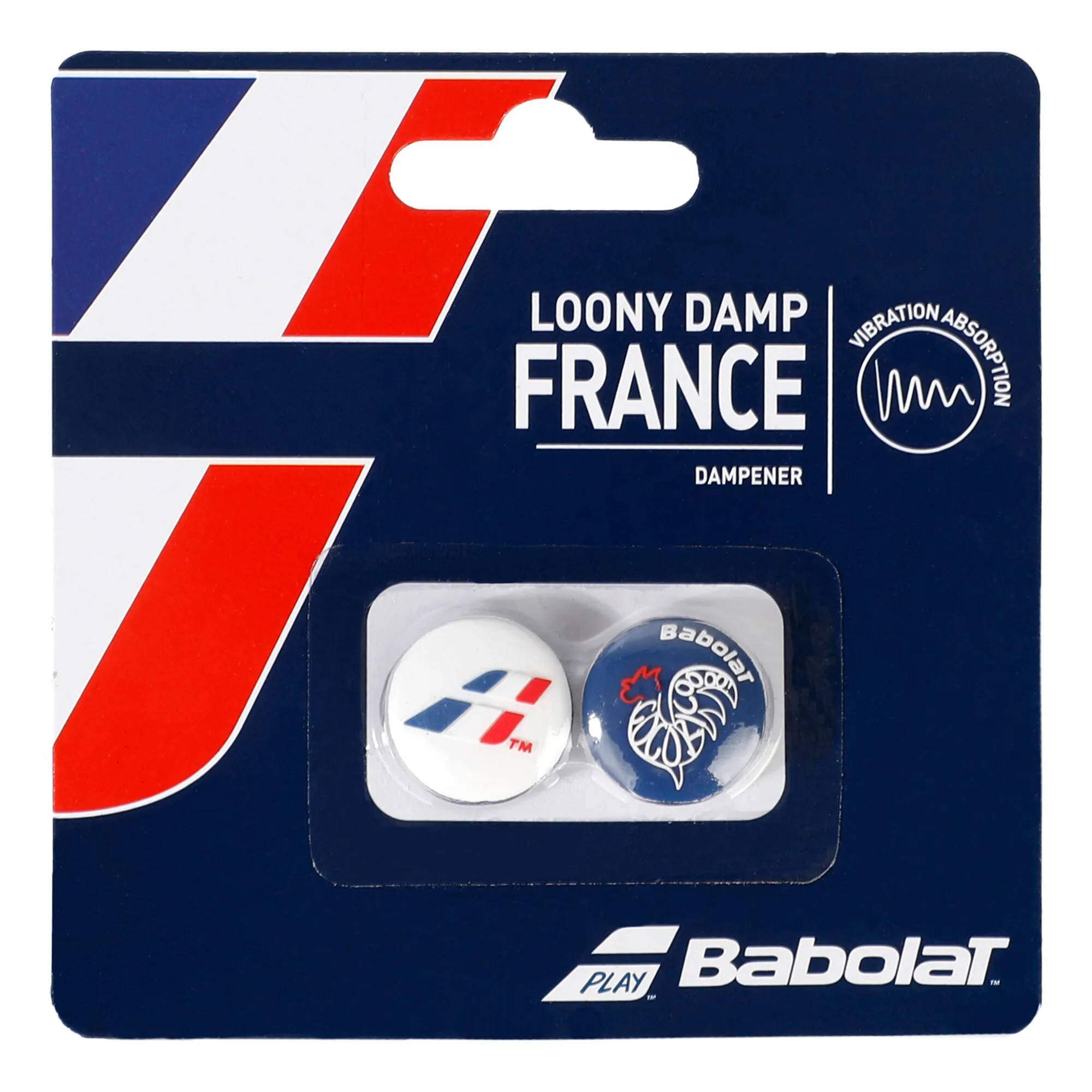 Babolat Loony Damp France Antivibrazioni Confezione Da 2 - Blu, Bianco