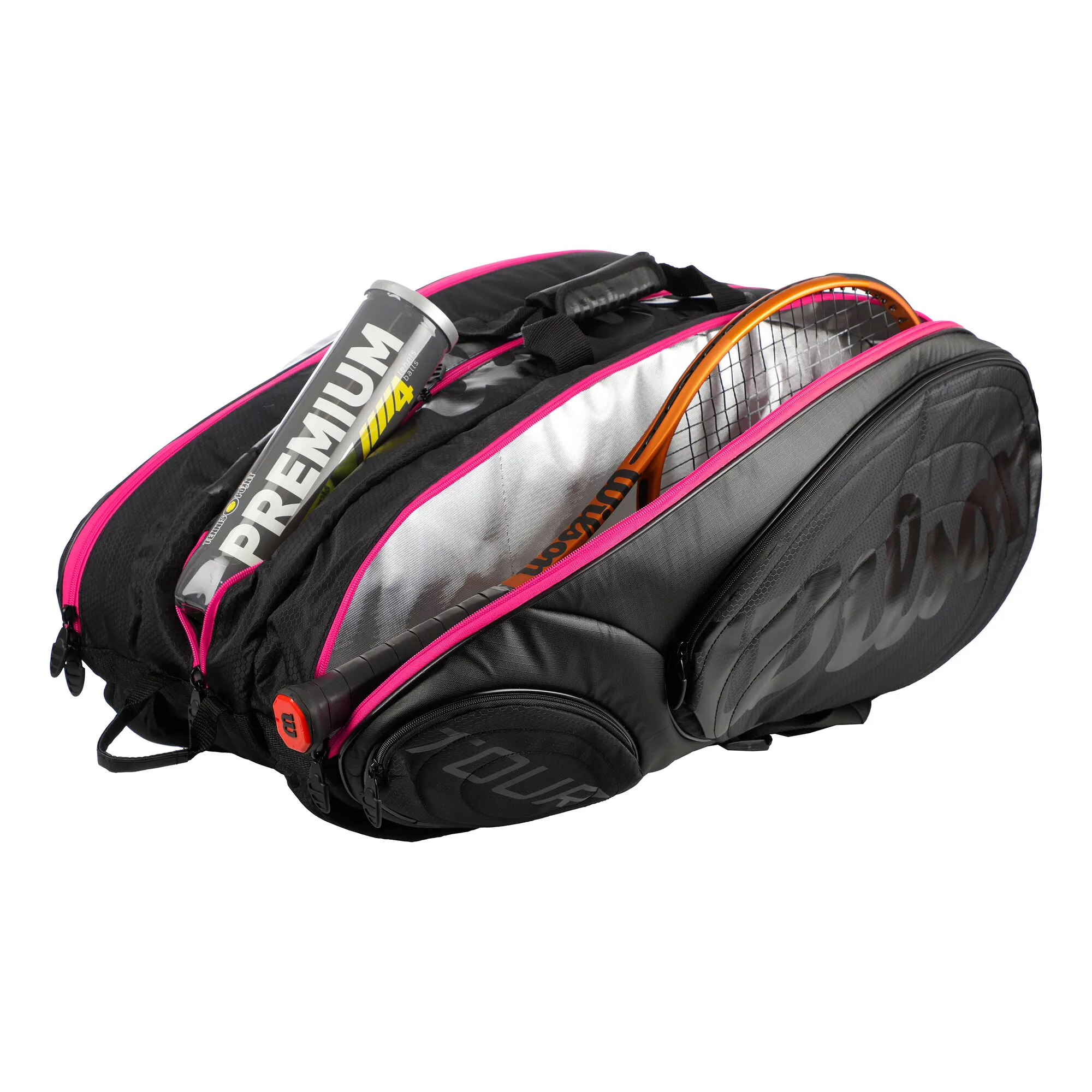 Wilson Tour 15 Borsa Per Racchetta Edizione Speciale - Nero, Rosa - immagine 5