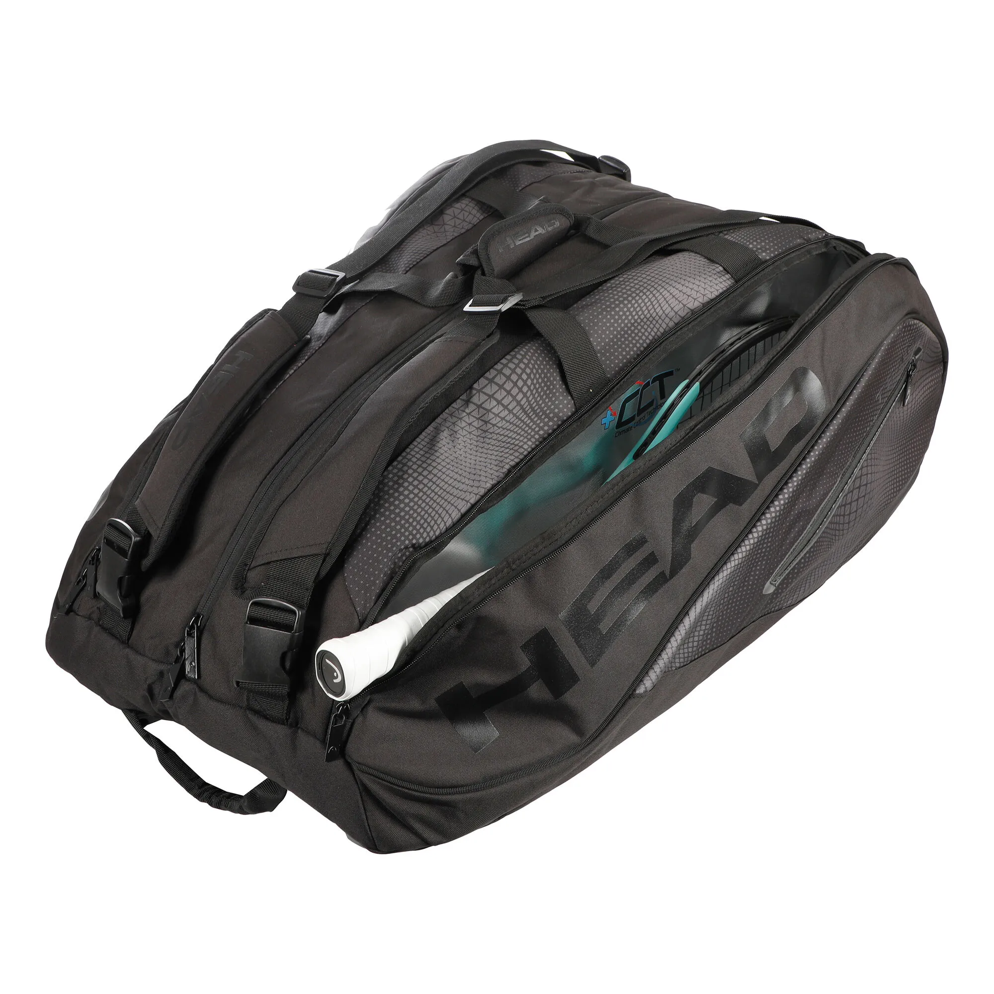 Head Tour Team 15R Megacombi Borsa Per Racchetta Edizione Speciale - Nero, Nero Brillante - immagine 4